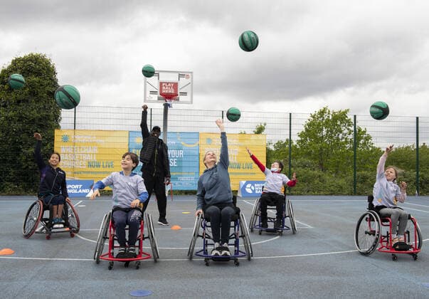Sophie, Countess of Wessex, Patron of British Wheelchair Basketball, takes part in British Wheelchair Basketball s first Inspire a Generation wheelchair basketball session at Finsbury Park s outdoor basketball courts. Featuring: Sophie, Countess Of Wessex Where: London, United Kingdom When: 19 May 2020 Credit: Cover Images Copyright: xx 41441401 EDITORIAL USE ONLY. NOT FOR USE BY NEWSPAPERS BASED IN THE UK.
