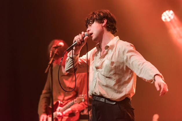 Iceage, live in concert, Roskilde, Denmark Roskilde, Denmark. 20th, May 2021. The Danish punk band Iceage performs a live concert at Gimle in Roskilde. Here vocalist Elias Bender Ronnenfelt is seen live on stage. Roskilde Denmark  Copyright: xGonzalesxPhoto BoxKallbergx