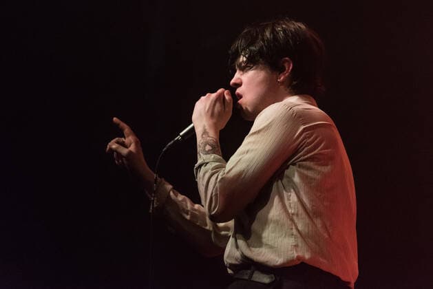 Iceage, live in concert, Roskilde, Denmark Roskilde, Denmark. 20th, May 2021. The Danish punk band Iceage performs a live concert at Gimle in Roskilde. Here vocalist Elias Bender Ronnenfelt is seen live on stage. Roskilde Denmark  Copyright: xGonzalesxPhoto BoxKallbergx