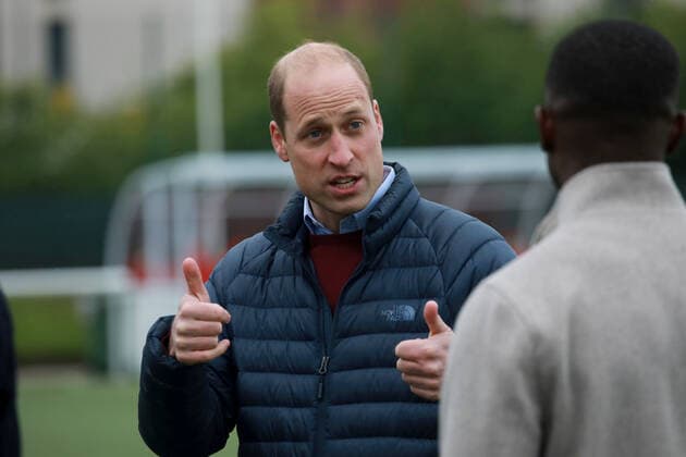 . 21 05 2021. Edinburgh, United Kingdom. Prince William, the Duke of Cambridge, during a visit to The Spartans FC and Community Association in Edinburgh, Scotland, to see the positive impact of the Heads Up ÔMentally Healthy FootballÕ declaration in Scotland  xPoolx xi-Imagesx IIM-22193-0066