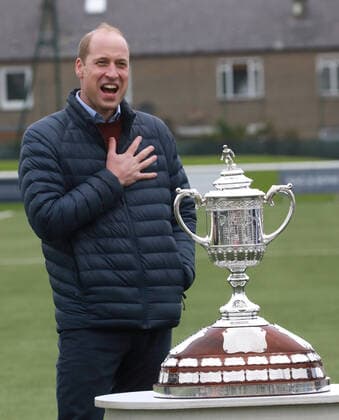 . 21 05 2021. Edinburgh, United Kingdom. Prince William, the Duke of Cambridge, during a visit to The Spartans FC and Community Association in Edinburgh, Scotland, to see the positive impact of the Heads Up ÔMentally Healthy FootballÕ declaration in Scotland  xPoolx xi-Imagesx IIM-22193-0082