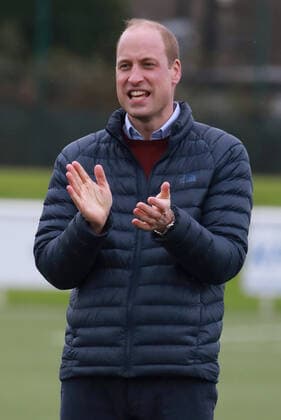 . 21 05 2021. Edinburgh, United Kingdom. Prince William, the Duke of Cambridge, during a visit to The Spartans FC and Community Association in Edinburgh, Scotland, to see the positive impact of the Heads Up ÔMentally Healthy FootballÕ declaration in Scotland  xPoolx xi-Imagesx IIM-22193-0081