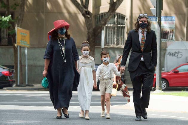 22-05-2021 Madrid Jacobo Fitz-James, Asela Perez Becerril arrives to attend the wedding ceremony of Carlos Fitz-James Stuart, Duke of Alba s youngest son, and Belen Corsini at Palace of Liria, in Madrid. No Spain Â  Copyright: xPPEx