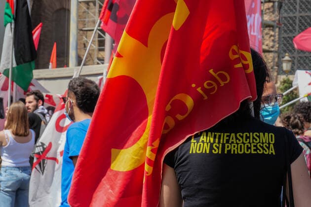 Coronavirus, Demonstration für Patentaufhebung in Rom Demonstration in Rome on Saturday 22 May. The basic union union (USB). At the center of the event, once again, the request for the liberalization of patents on vaccines.  Copyright: xStefanoxRonchinix xIPAx xStefanoxRonchinix