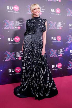 KRASNOGORSK, MOSCOW REGION, RUSSIA - MAY 22, 2021: Singer Kristina Orbakaite attends the 10th RU.TV Channel music award ceremony at Crocus City Hall. Sergei Karpukhin TASS  TS100FD5