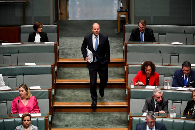 QUESTION TIME, Australian Treasuer Josh Frydenberg arrives during House of Representatives Question Time at Parliament House in Canberra, Monday, May 24, 2021. ( NO ARCHIVING, EDITORIAL USE ONLY, NO USE IN BOOKS WITHOUT CONSENT CANBERRA ACT AUSTRALIA  Copyright: xLUKASxCOCHx 20210524001544796332
