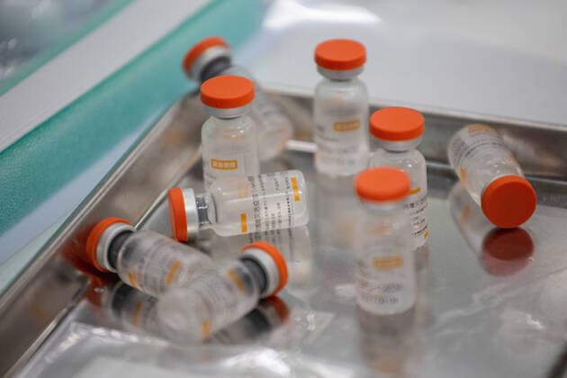 May 24, 2021, Bangkok, Thailand: Sinovac Vaccine vials seen at the Bang Sue vaccination center in Bangkok..The Thai government has opened a vaccine center in Bang Sue, which is located in northern Bangkok. The aim of this vaccine center is to provide vaccines to public transportation employee such as train operators, bus, taxi, and motorcycle drivers beginning on May 24 before start offering walk-in vaccines on June 1. Bangkok Thailand - ZUMAs197 20210524_zaa_s197_009 Copyright: xVaruthxPongsapipattx