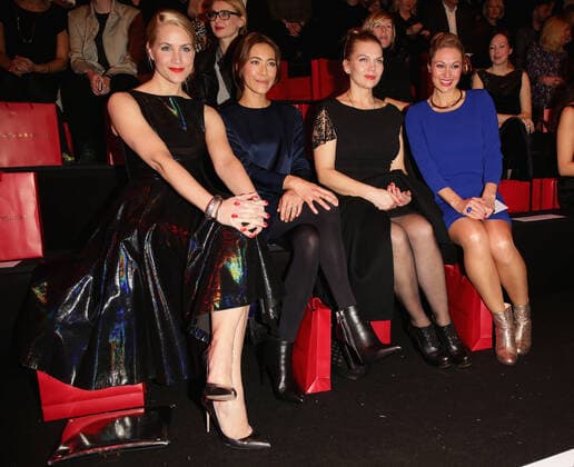Judith Rakers, Angela Gessmann, Anna Loos und Ruth Moschner - Guido Maria Kretschmer Fashion show during the Mercedes-Benz Fashion week in Berlin on 16.01.2014 Copyright: xJamesxColdreyx