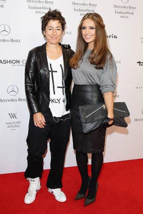 Dunja Hayali und Nazan Eckes - Guido Maria Kretschmer Fashion show during the Mercedes-Benz Fashion week in Berlin on 16.01.2014 Copyright: xJamesxColdreyx