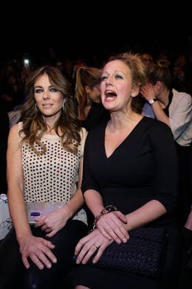 Liz Hurley und Barbara Schöneberger - Marc Cain Fashion show during the Mercedes-Benz Fashion week in Berlin on 16.01.2014 Copyright: xJamesxColdreyx