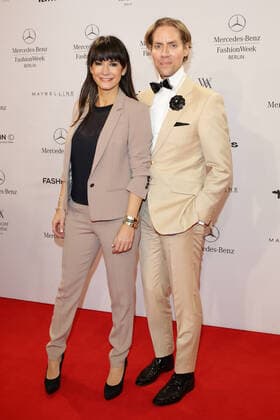 Mariella Ahrens und Jens Hilbert - Marc Cain Fashion show during the Mercedes-Benz Fashion week in Berlin on 16.01.2014 Copyright: xJamesxColdreyx