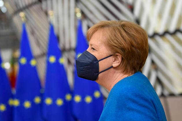 Bilder des Jahres 2021, News 05 Mai News Themen der Woche KW21 News Bilder des Tages Chancellor of Germany Angela Merkel pictured as she arrives on the first day of an EU summit meeting, Monday 24 May 2021, at the European Union headquarters in Brussels.  POOLxPHILIPxREYNAERTS 06060335