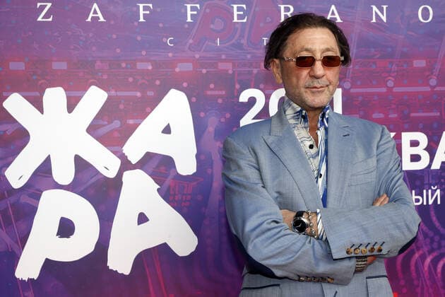 MOSCOW, RUSSIA - MAY 25, 2021: Singer Grigory Leps attends the pre-party event for the ZHARA Music Awards 2021 ceremony at the Zafferano restaurant. Mikhail Japaridze TASS  TS101515