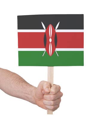 Hand holding small card, isolated on white - Flag of Kenya Copyright: xMichaxKlootwijkx 19991842
