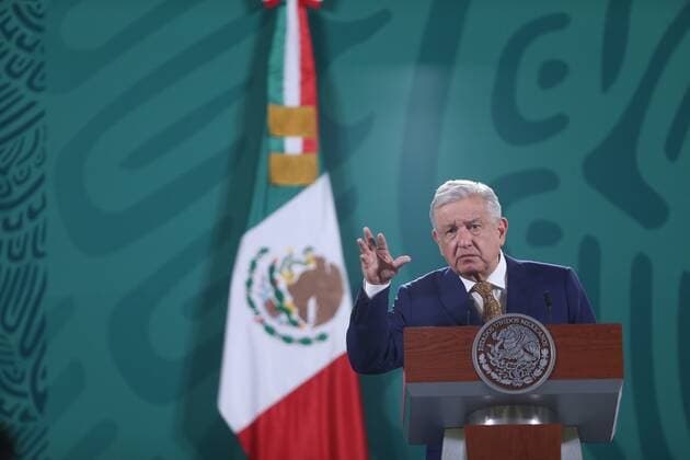 MEXICO CITY (MEXICO), 05 27 2021.- The President of Mexico Andres Manuel Lopez Obrador speaks during his morning conference at the National Palace, in Mexico City, Mexico, 27 May 2021. Lopez Obrador promised this Thursday to abide by the ruling of the Electoral Tribunal of the Federal Judicial Power (TEPJF), which considered his report of the First 100 days of the Third Year of Government illegal. EFE Sáshenka Gutiérrez Lopez Obrador will abide by the Electoral Court ruling but denies propaganda !ACHTUNG: NUR REDAKTIONELLE NUTZUNG!  Copyright: xSashenkaxGutierrezx MEX2865 20210527-637577330710246384