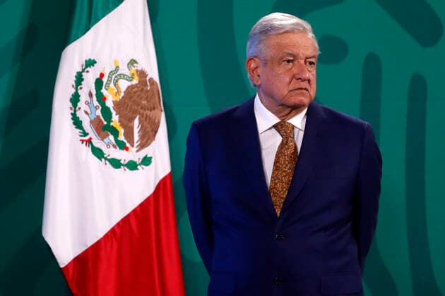May 27, 2021, Mexico City, Mexico City, Mexico: MexicoÃ¢â‚¬â ¢s President Andres Manuel Lopez Obrador, speaks during briefing conference, he talk about Consolidated purchases of medicines with the help of the UN - UNOPS that have led to savings of 11 billion Mexican Pesos at National Palace on May 27, 2021 in Mexico City, Mexico. Mexico City Mexico - ZUMAe321 20210527_zia_e321_002 Copyright: xLuisxBarronx