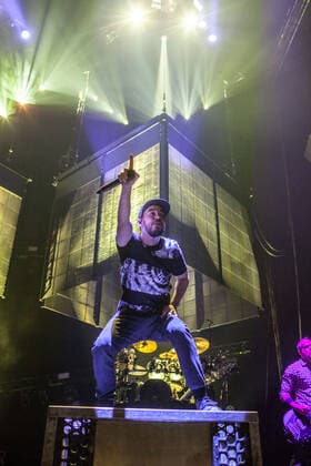 Linkin Park The American rock band Linkin Park performs a live concert at the O2 Arena in London. Here guitarist and rapper Mike Shinoda is pictured live on stage. UK, 23 11 2014. London United Kingdom O2 Arena  Copyright: xGonzalesxPhoto MichaelxHornbogenx