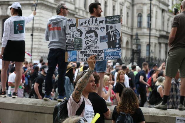 . 29 05 2021. London, United Kingdom. Anti Lockdown Protest. Anti Lockdown, vaccination and conspiracy theory groups hold protest at London s Parliament Square  xMartynxWheatleyx xi-Imagesx IIM-22218-0019