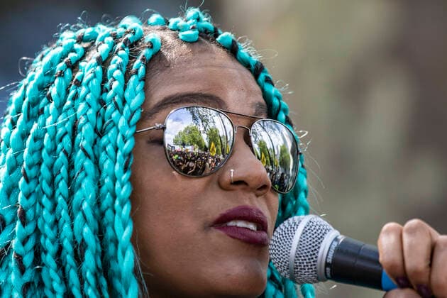 May 29, 2021, London, United Kingdom: An activist speaks during the demonstration..In March 2021, The UK government proposed the Police and Crime Bill 2021, purporting to expand police rights. Since its publication, it has met with widespread skepticism from the public and subsequently became the subject of protests. Sasha Johnson, the Black Lives Matter activist has sustained a gunshot wound to her head in Peckham on Sunday, May 23 London United Kingdom - ZUMAs197 20210529_zaa_s197_300 Copyright: xMayxJamesx