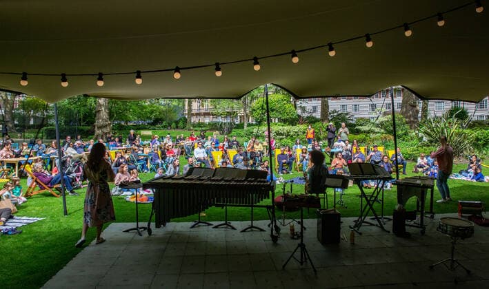 . 30 05 2021. London, United Kingdom. For the first time in its 120 year history, Wigmore Hall takes music outside by staginga free concert for families on Bank Holiday. Wigmore Hall free concert.  xMarkxThomasx xi-Imagesx IIM-22222-0005