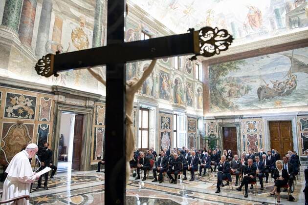 May 31,2021 : Pope Francis received in Audience the Delegation of the Italian Basketball Federation on the occasion of the centenary of the birth of the Federation at the Apostolic Palace in the Vatican.  Copyright: x VATICANxMEDIAx CPPx xIPAx x CatholicxPressxPhotox