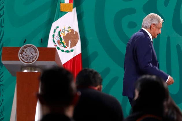 Mexico s President Lopez Obrador Daily Briefing Mexico s President Lopez Obrador gesticulating during his speech in Daily briefing conference at National Palace on May 31, 2021 in Mexico City, Mexico. Mexico City Mexico group-mexicosp210531_npCVs  Copyright: xEyepixx