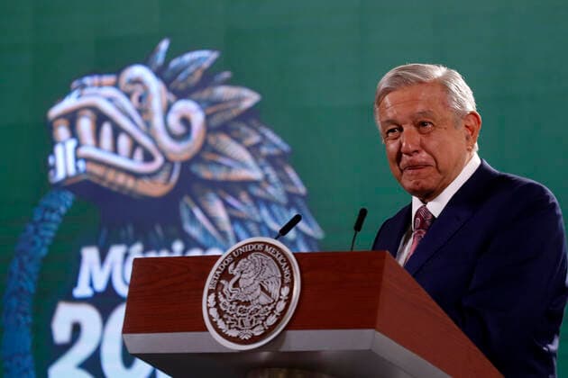 Mexico s President Lopez Obrador Daily Briefing Mexico s President Lopez Obrador gesticulating during his speech in Daily briefing conference at National Palace on May 31, 2021 in Mexico City, Mexico. Mexico City Mexico group-mexicosp210531_npGo6  Copyright: xEyepixx