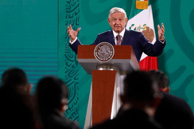 Mexico s President Lopez Obrador Daily Briefing Mexico s President Lopez Obrador gesticulating during his speech in Daily briefing conference at National Palace on May 31, 2021 in Mexico City, Mexico. Mexico City Mexico group-mexicosp210531_npK2b  Copyright: xEyepixx