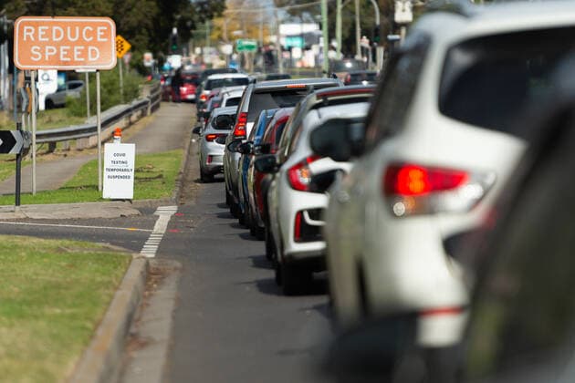 Virus Outbreak Australia A general view of the traffic for COVID testing in Deer Park in Melbourne, Victoria, Australia on June 1, 2021. Victoria has recorded three additional cases of coronavirus in the past 24 hours. Lockdown restrictions remain in place across Victoria in response to a growing COVID-19 cluster in Melbourne s northern suburbs. Melbourne Victoria Australia robles-notitle210601_npcsm  Copyright: xMikkoxRoblesx