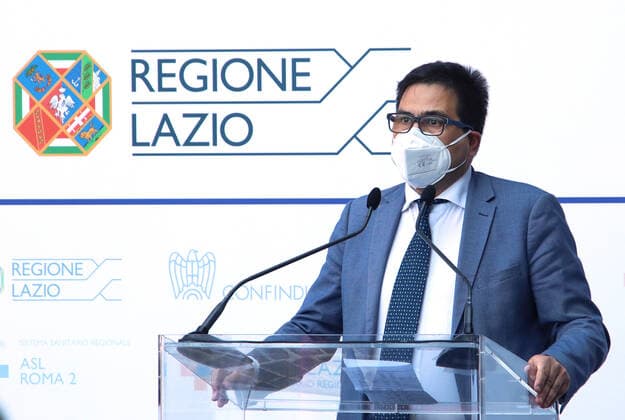 Rome, Inauguration of the new vaccination hub located at the Confindustria headquarters. Pictured: Alessio D Amato Councilor for Health Lazio Region  Copyright: xPieroxTenaglix xIPAx xPieroxTenaglix