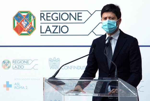 Rome, Inauguration of the new vaccination hub located at the Confindustria headquarters. Pictured: Roberto Speranza Minister of Health  Copyright: xPieroxTenaglix xIPAx xPieroxTenaglix