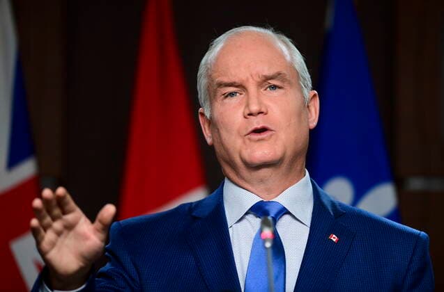 June 1, 2021, Ottawa, on, Canada: Conservative leader Erin O Toole speaks during a press conference on Parliament Hill in Ottawa on Tuesday, June 1, 2021. Ottawa Canada  - ZUMAc35_ 20210601_zaf_c35_026 Copyright: xSeanxKilpatrickx