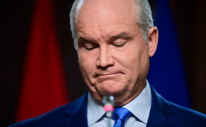 June 1, 2021, Ottawa, on, Canada: Conservative leader Erin O Toole looks at his notes during a press conference on Parliament Hill in Ottawa on Tuesday, June 1, 2021. Ottawa Canada  - ZUMAc35_ 20210601_zaf_c35_027 Copyright: xSeanxKilpatrickx