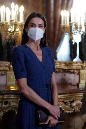 Queen Letizia of Spain is seen before the start of the annual meeting of the patronage of the Princess of Asturias Foundation held at the Royal Palace in Madrid, Spain, 04 June 2021. Meeting of the patronage of the Princess of Asturias Foundation !ACHTUNG: NUR REDAKTIONELLE NUTZUNG!  Copyright: xJavierxLizonx GRAF3152 20210604-637584065896782494