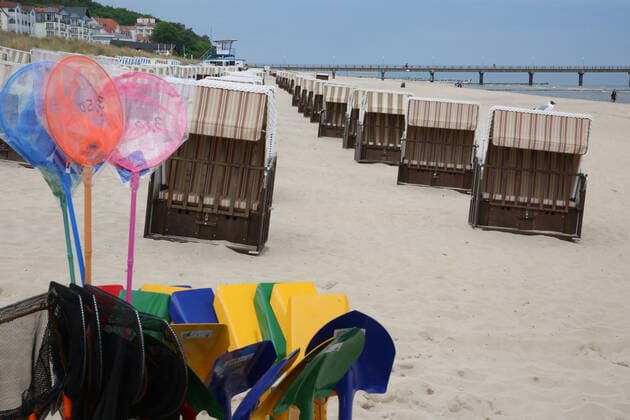 View on Friday 04 06 2021 on the beach of Bansin County Western Pomerania Greifswald Island Usedom The state of Mecklenburg We