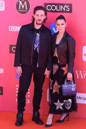Muz-TV Music Awards in Moskau MOSCOW, RUSSIA â€“ JUNE 4, 2021: Ballet dancer Sergei Polunin (L) and ice dancer Elena Ilinykh at a ceremony to present the 2021 Muz-TV Music Awards, at the Megasport Arena. Sergei Karpukhin TASS  TS10375F