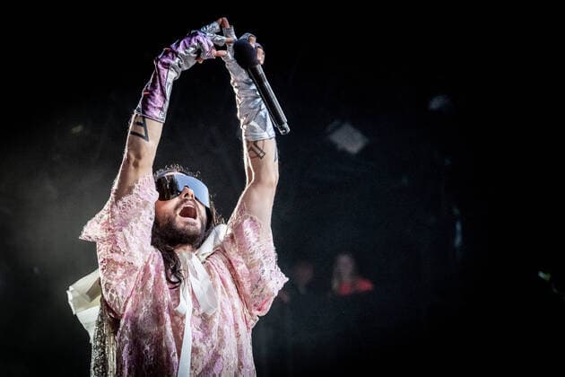 Thirty Seconds to Mars live at SmukFest 2019, Skanderborg Skanderborg, Denmark. 08th, August 2019. The American rock band Thirty Seconds to Mars performs a live concert during the Danish music festival SmukFest 2019 in Skanderborg. Here singer Jared Leto is seen live on stage. Skanderborg Denmark  Copyright: xGonzalesxPhoto KimxMatthaixLelanx