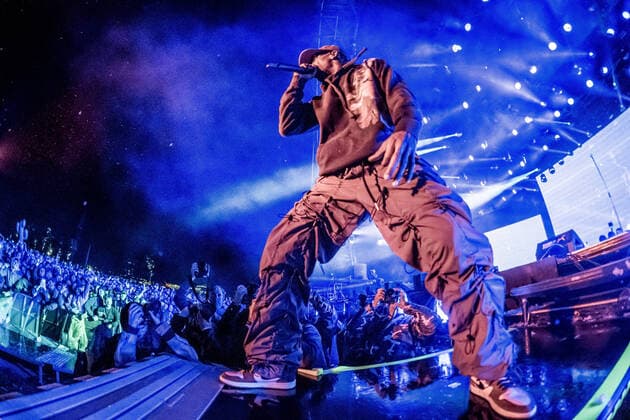 Travis Scott live at Roskilde Festival 2019, Denmark Roskilde, Denmark. July 05th, 2019. The American rapper and lyricist Travis Scott performs a live concert during the Danish music festival Roskilde Festival 2019. Roskilde Denmark  Copyright: xGonzalesxPhoto KimxMatthaixLelanx
