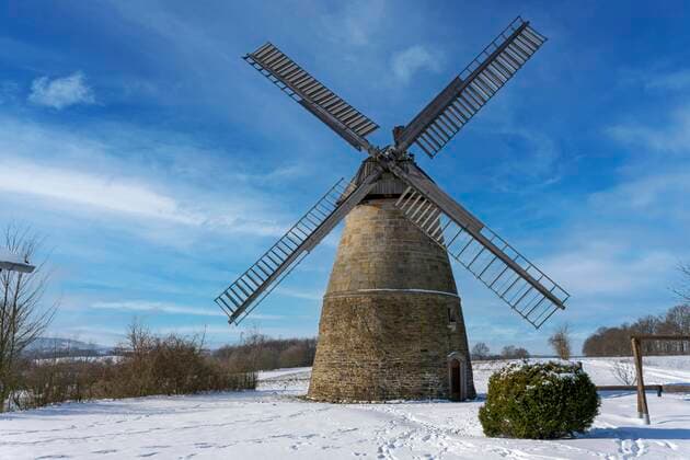 Windmill Eisbergen winter snow, Germany, Europe Copyright: imageBROKER/RolfxFischer iblrfi06755909.jpg