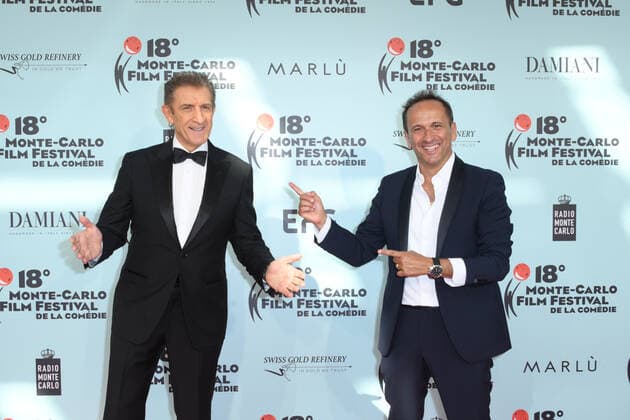 Montecarlo Film Festival - Red Carpet Award ceremony. In the photo: Ezio Greggio, Giancarlo Magalli  Copyright: xManuelexMangiarottix xIPAx xMangiarotti Comix