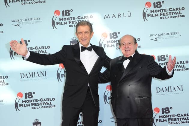 Montecarlo Film Festival - Red Carpet Award ceremony. In the photo: Ezio Greggio, Giancarlo Magalli  Copyright: xManuelexMangiarottix xIPAx xMangiarotti Comix