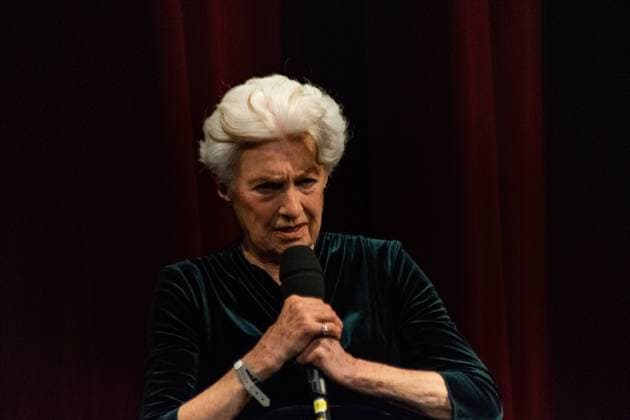 27.05.2021 Nicole Heesters Schauspielerin Festakt anlo sslich des 175-Jubilo ums des Deutschen Bo hnen Vereins am Staatstheater Oldenburg. Als Ehrengast war Bundespro sident Frank-Walter Steinmaier *** 27 05 2021 Nicole Heesters Actress Ceremony on the occasion of the 175th anniversary of the Deutscher Bo hnen Verein at the Staatstheater Oldenburg The guest of honour was Federal President Frank Walter Steinmaier. 1102900056