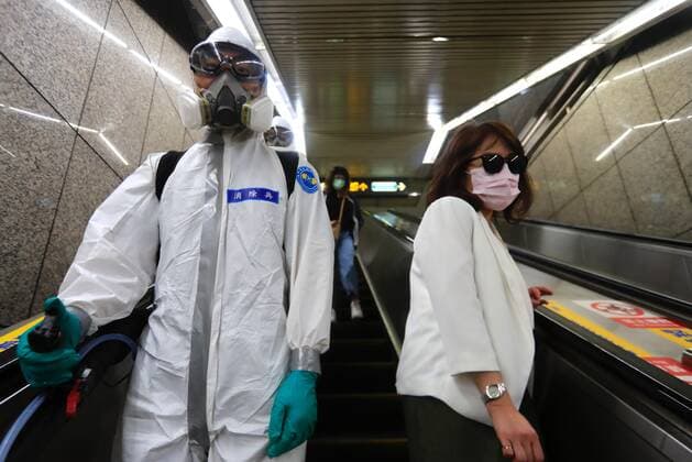 June 8, 2021, Taipei, Taipei, Taiwan: Military troops disinfect public areas and transport in Taipei, following a serious outbreak with an increasing number of domestic infections and deaths related to the COVID-19 disease. Taiwan has extended its Level 3 COVID-19 alert while expanding the scale of vaccinations among the public including opening massive vaccination centres Taipei Taiwan - ZUMAs313 20210608_zip_s313_001 Copyright: xDanielxCengxShou-Yix