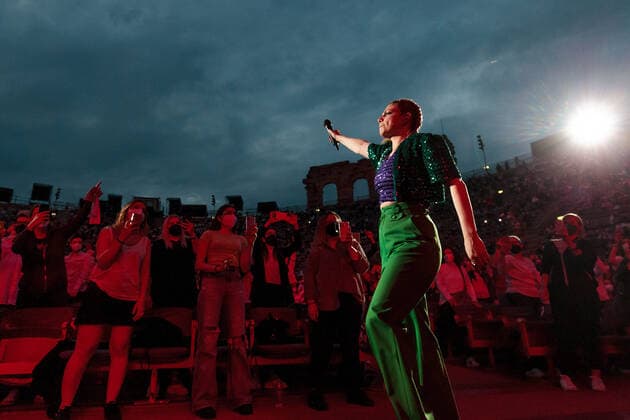 Emma Marrone Performs In Verona Emma Marrone performs on stage during the Fortuna Live 2021 Tour at Arena di Verona on June 7, 2021 in Verona, Italy. Verona Italy ciancaglini-fortunal210607_npbwf  Copyright: xEmmanuelexCiancaglinix