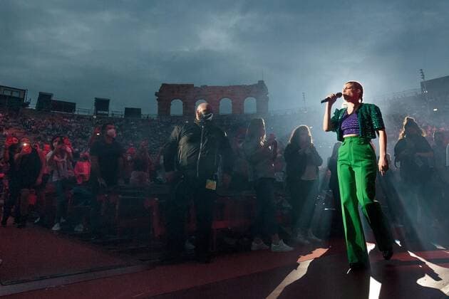Emma Marrone Performs In Verona Emma Marrone performs on stage during the Fortuna Live 2021 Tour at Arena di Verona on June 7, 2021 in Verona, Italy. Verona Italy ciancaglini-fortunal210607_npI18  Copyright: xEmmanuelexCiancaglinix