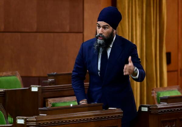 June 8, 2021, Ottawa, on, Canada: NDP Leader Jagmeet Singh delivers a statement in the House of Commons on Parliament Hill in Ottawa on Tuesday, June 8, 2021, regarding the recent tragedy in London, Ontario. Ottawa Canada  - ZUMAc35_ 20210608_zaf_c35_008 Copyright: xSeanxKilpatrickx