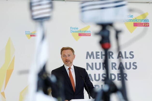 Germany, Berlin, Reichstag, FDP Press Conference with Christian Wolfgang Lindner, Chairman of the FDP Parliamentary Group