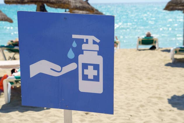 Playa de Palma in Mallorca in the second year of the Corona pandemic early summer 2021 Playa de Palma in Mallorca in the second year of the Corona pandemic early summer 2021 , Majorca Balearic Islands Spain Playa de Palma