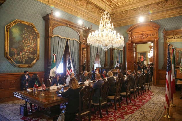 STYLELOCATIONU.S. Vice President Kamala Harris during a bilateral meeting with Mexican President Andres Manuel Lopez Obrador at the National Palace June 8, 2021 in Mexico City, Mexico. Mexico City Mexico City - ZUMAp138 20210608_zaa_p138_001 Copyright: xJessicaxRamoÂ­Rez PresidenciaxDex