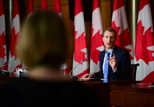 June 9, 2021, Ottawa, on, Canada: Marc Miller, Minister of Indigenous Services, answers a question as he holds a news conference in Ottawa on Wednesday, June 9, 2021. Ottawa Canada  - ZUMAc35_ 20210609_zaf_c35_003 Copyright: xSeanxKilpatrickx